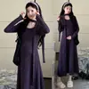 Vestido de Tricô com Gola Redonda e Fita de Cor Sólida para Outono e Inverno, Novo Estiloso da Moda para Mulheres, Camada Interna, Vestido Longo Evasê