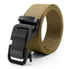 Cinturón de Lona para Hombre Hebilla Automática Casual Versátil Moda Cinturón Forrado Engrosado Nylon Traje de Trabajo Entrenamiento Militar Cinturón de Moda