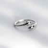 Anillo de apertura de delfín pequeño y fresco Anillo de vida marina dulce y lindo de red popular plateado en plata coreano Suministro de comercio electrónico