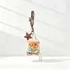 Colgante de peluche de hamburguesa chirriante, oso de mantequilla, caricatura, lindo, femenino, charm para bolso, llavero para mujer