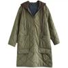 Chaqueta de Algodón Versátil de Longitud Media, Nuevo Estilo Otoño e Invierno 2026, Abrigo Grueso Acolchado de Moda y Sencillo con Capucha y Ropa de Algodón con Retazos para Mujer