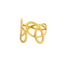 Anillo Abierto Minimalista de Acero Inoxidable con Línea Geométrica Hueca Chapado al Vacío en Oro de 18K Joyería de Diseño Sencillo
