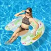 Respaldo de PVC Ecológico Transfronterizo Flotador de Piscina para Adultos Tumbona Inflable Acuática con Lentejuelas en Forma de U Flamenco Fila Flotante Inflable