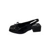 Sapatos Mary Jane Quadrados Retro Franceses com Salto Grosso Femininos 2025 Novo Verão Versátil Estilo Fada Sandálias Plus Size