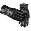 Guantes de invierno para hombre de piel PU con forro polar cálido con pantalla táctil negros para ciclismo motocicleta piel sintética fabricantes venta al por mayor guantes para mujer