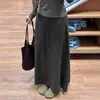 Hermosa y Hermosa Falda para Mujer 2025 Nueva Falda de Punto Otoño e Invierno Aspecto Adelgazante Cubre Vientre Falda Larga de Corte A