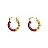 Pendientes Festivos para Mujer, Modernos y de Lujo Ligero, Versátiles Pendientes de Botón con Lazo y Flor, Pendientes de Aro Dulces y Únicos con Forma de Corazón, Accesorios para Orejas de Año Nuevo