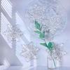 Decoraciones navideñas de copo de nieve acrílicas luminosas con cuatro agujeros para colgar, colgante, anillo para colgar en el coche, carillones de viento, accesorios hechos a mano para DIY