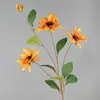 Girasoles y Margaritas Artificiales de Venta Caliente Transfronteriza para Arreglos Florales de Sala de Estar, Decoración de Escena de Flores Falsas de Girasol para Bodas