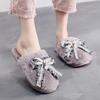 Deseo venta caliente lindo lazo estilo Chanel zapatillas de algodón otoño e invierno hogar nuevo europeo y americano zapatos de confinamiento para el hogar de interior