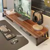 Soporte para monitor de computadora, organizador de escritorio, elevador de monitor de oficina de madera maciza, almacenamiento para estación de trabajo
