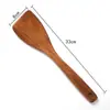 Espátula de Madera de Azufaifo Ácido Sartén Antiadherente Espátula de Mango Largo Espátula para Saltear Cuchara Cucharón para Sopa Juego Espátula para Sartén Resistente a Altas Temperaturas Fábrica Mayorista
