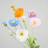 Amapola islandesa artificial aterciopelada estilo pintura al óleo tamaño grande accesorios para fotografía de bodas decoraciones florales para pasillo de bodas y escaparates