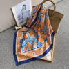 Bufanda Vintage Floral Estilo Coreano de Nicho Estilo INS Elegante para Mujer Bufanda Cuadrada de 70 Moda Elegante Bufanda Decorativa