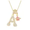 Joyería de Moda Transfronteriza Zirconio Microincrustado Colgante de 26 Letras Inglesas Juego de Tres Piezas Accesorios de Collar Cadena para Suéter