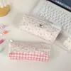 Nuevo Estuche Floral Rosa Lindo Ins Gran Capacidad Alto Valor Estudiante Niña Papelería Simple Almacenamiento de Nicho
