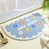 Alfombrilla de baño absorbente semicircular, engrosada, antideslizante, de cachemira, para puerta de baño/inodoro, se puede enviar por cuenta de otro