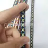 1-2cm Estilo Étnico Colorido Poliéster Jacquard Rombo Cinta Tejida Retro Decoración del Hogar Correa para Maletas Ropa de Moda