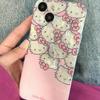 Papel de Concha Hello Kitty para Capa de Celular Apple 14/13Pro Max 12/11Pro Almofada de Ar XR/XS Capa Macia