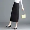 Falda ajustada de moda con abertura estilo chino, nueva falda de otoño 2026 de cintura alta adelgazante con jacquard de longitud media en nuevo estilo chino