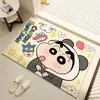 Tapete de Chão de Lama Diatomácea Desenho Fofo Crayon Shin-Chan Entrada Entrada Tapete Decorativo de Porta Banheiro Absorvente de Água Secagem Rápida Antiderrapante