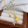 Nuevo Diseño de Nicho Estilo Chino Cadena para Clavícula Étnica de Mujer Cerradura de Doble Felicidad con Filigrana de Oro de Arena Vietnamita