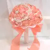 120 produtos de casamento noiva de casamento dama de honra segurando flor rosa simulação segurando flor casamento mori buquê flor de seda