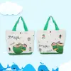 Bolsa de Lona Estilo Ins de Dibujos Animados en Stock Bolsa de Regalo con Logo Bolso Escolar Bolsa de Lona Tamaño Pequeño