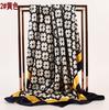 Moda coreana estilo estrangeiro 90*90 trevo de quatro folhas flor lisa cetim quadrado cachecol feminino cachecol uma geração de cabelo