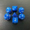 Conjunto de Dados Poliédricos D&D com Padrão de Mármore, Cores Misturadas, Transparente, D4D6D8D10D12D20 Lados, Tabuleiro Coc, Conjunto de Sete Peças