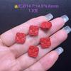 Pulsera Accesorio de Flor Pequeña de Arena Roja de Alto Contenido Natural, Trébol de Cuatro Hojas, Adorno Propicio y Cumplidor de Deseos, Fortuna en la Mano, Cinabrio