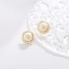 Pendientes de aguja de plata S925 con galvanoplastia de oro auténtico, ligeros, de lujo, elegantes, con diseño de nicho, con personalidad avanzada y exquisitos pendientes para mujer.