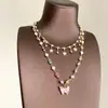 Collar de Borla de Mariposa de Circonita de Colores para Mujer, Estilo Dulce y Fresco, Diseño de Nicho Y2K, Cadena de Clavícula Multicapa con un Toque de Alta Gama