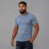 Camiseta de Comercio Exterior Transfronterizo Nueva 2026 con Tiras Reflectantes Catiónicas, Color Sólido, Cuello Redondo, Manga Corta Casual Deportiva para Hombre