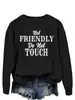 No Amigable No Tocar2025 Sencilla Informal Cuello Redondo Manga Larga para Mujer Sudadera Amazon