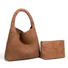 Bolsa Feminina Tecida Retro Europeia e Americana, Bolsa Tote de Grande Capacidade, Bolsa de Ombro Casual, Bolsa de Axila, Bolsa Saco Versátil para o Dia a Dia