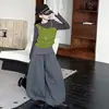 Traje para Niña Ropa de Otoño 2026 Estilo Nuevo Niños Medianos y Grandes Estilo Coreano Falso Dos Piezas Top de Manga Larga Pantalones de Pierna Ancha Elegante Conjunto de Dos Piezas
