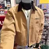 Chaqueta de trabajo estilo americano con solapa para hombres y mujeres, estilo clásico moderno y de moda para primavera y otoño, chaqueta casual versátil con cremallera