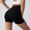 Verano Nuevo Pantalones de Fitness de Cintura Alta Levanta Glúteos para Mujer, Leggings Deportivos de Control de Abdomen para Ciclismo, Shorts de Yoga Glúteo Melocotón