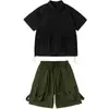 Ropa de Performance Hip-Hop para Niños, Camuflaje Estilo Hip-Hop Manga Corta para Niños, Ropa de Calle Hip-Hop de Moda para Niñas, Verano