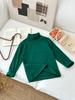 Camiseta Interior Mo Xiaomeng para Niños Otoño e Invierno 2026 Estilo Coreano Color Sólido Cuello Alto Medio Camiseta Interior para Niños y Niñas Estilo Básico Infantil