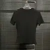Camiseta Negra de Hombro Descubierto con Estampado de Figura Estilo Retro Americano para Mujer Verano Corta Ajustada Top Corto Spice Girl