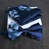 Lenço Quadrado Gravata Borboleta Conjunto de 2 Peças Grande Jacquard Formal Negócios Noivo Casamento Festivo Moda Tendência Novo Vinho Tinto