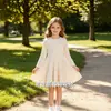 Vestido infantil de línea A con estampado de lunares de otoño temu2026, un éxito en TikTok, en stock, con bolsillos, estilo casual