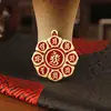 Llavero Puguangming de latón rojo aceite, diseño original, colgante de llave de coche hecho a mano, decoración de amuleto de seguridad portátil