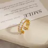 Anillo Exquisito de Nicho Incrustado con Pedrería Versátil Estilo Europeo y Americano, Nuevo Anillo Minimalista de Lujo Ligero Transfronterizo Ajustable