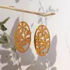 Amazon transfronterizo corte en caliente contrachapado aretes de madera moda europea y americana exagerados geométricos huecos personalidad madera oreja
