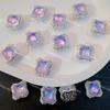 Broca cravejada de prata polvo multicolorido trevo de quatro folhas cristal zircônia pulseira de miçangas diy corrente de celular joia acessórios de miçangas