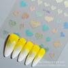 Calcomanías de Uñas Láser de Mariposa de Seda Reflectante 5D Recortadas Láser Oro y Plata Hermosas Calcomanías de Uñas de Corazón con Degradado