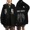 Ropa Milenio Transfronteriza de Aliexpress Otoño e Invierno Sudadera con Cremallera de Lana Sudadera con Cremallera Gótica Unisex Corte Holgado